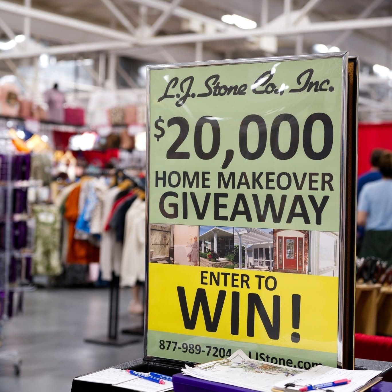 20k homemakeover giveaway sign